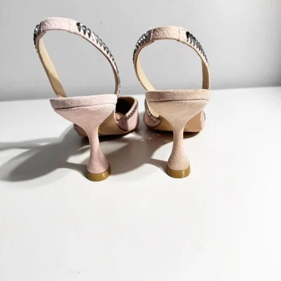 Stuart Weitzman Gemcut XCurve 85 in Suede Ballet Pink size 7 - Picture 5 of 7